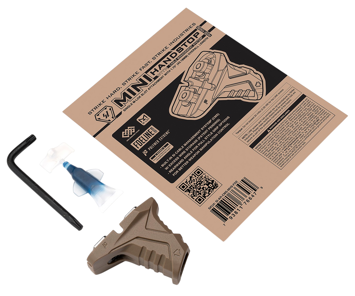 Strike Industries Mini Handstop M-LOK Flat Dark Earth Polymer - Cable Management System — view 2