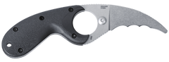 Columbia River Bear Claw 2.39" Fixed Hawkbill Veff Serrated Stonewashed AUS-8A SS Blade Black GRN Handle — view 2
