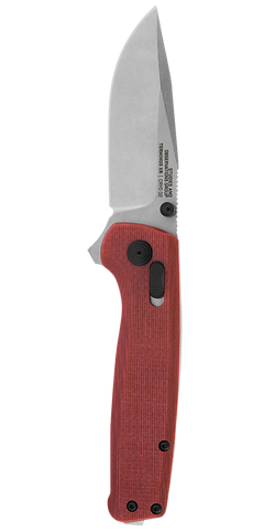 S.O.G Terminus XR 2.95" Folding Clip Point Plain D2 Steel Stonewashed Blade Crimson G10 Handle — view 2