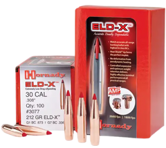 Hornady ELD-X 30 Cal .308 212gr Polymer Tip Boat Tail Reloading Bullets - 100/Box — view 2