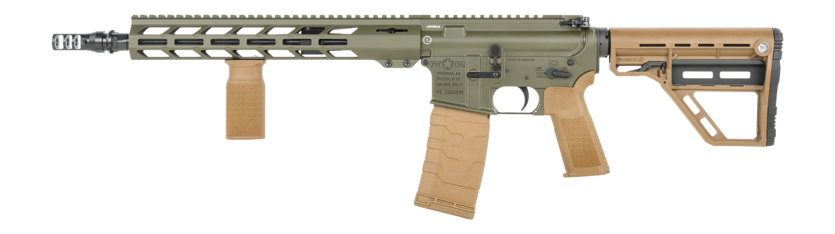 Patriot Ordnance Factory P-15 Base SMU 300 Blackout 13.75" 30+1 Semi-Auto Rifle - OD Green Cerakote — view 2