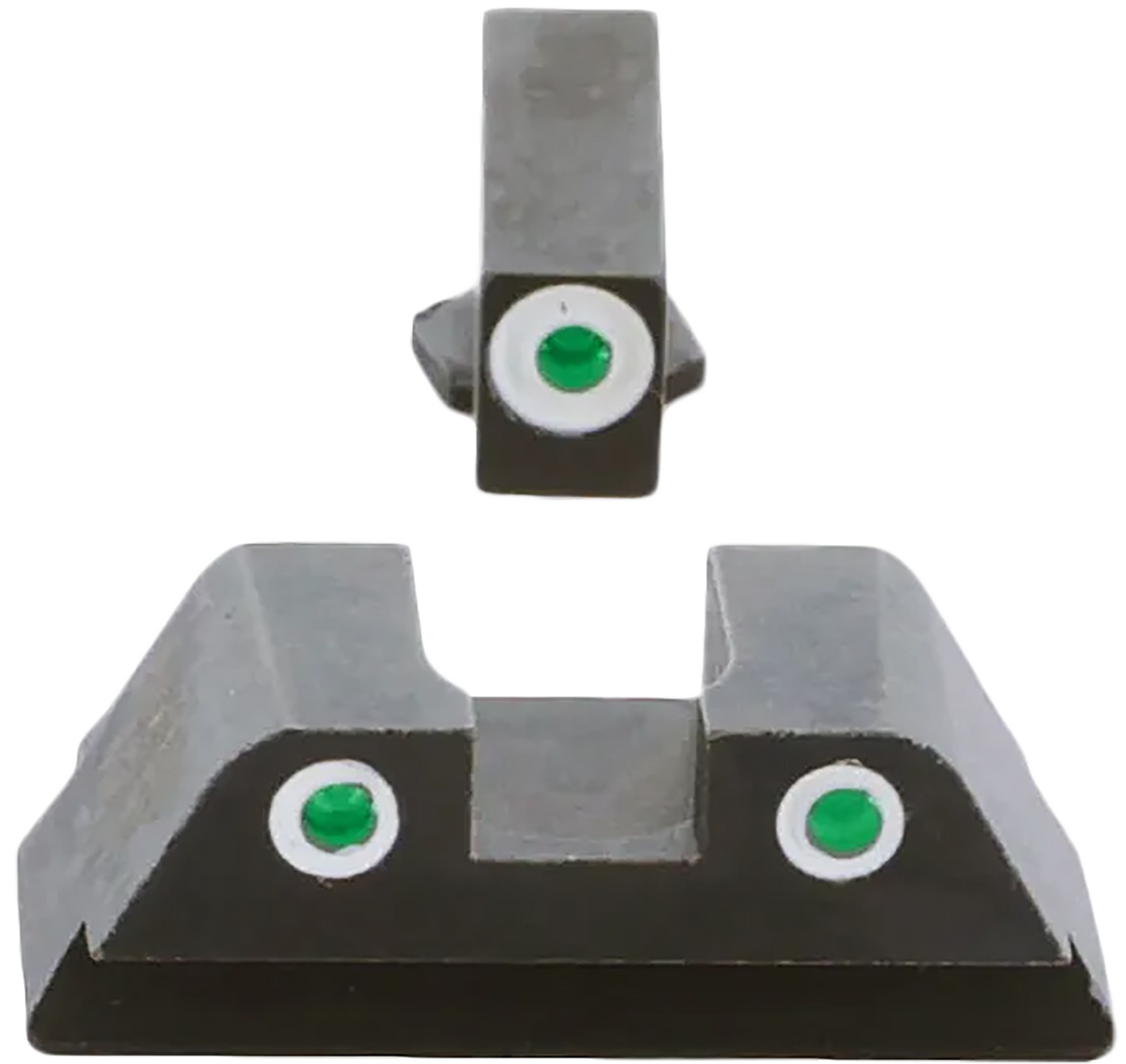 AmeriGlo GL430 Classic Tritium Sight Set for Glock 42/43/43X/48 - Green Tritium White Outline — view 2