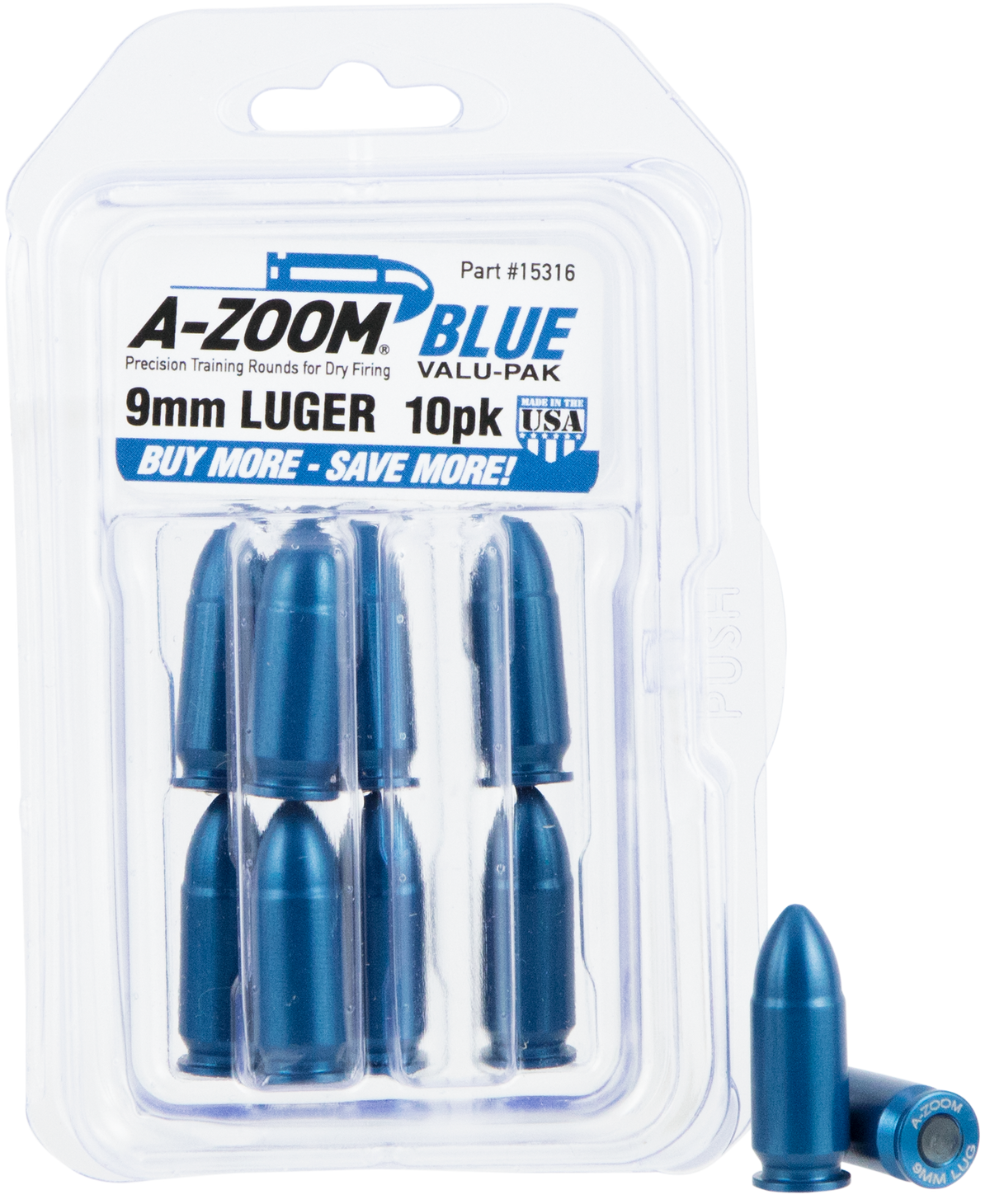 A-Zoom 15316 Pistol Blue Snap Caps 9mm Luger 10 Pack — view 2