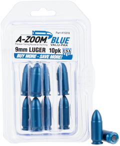 A-Zoom 15316 Pistol Blue Snap Caps 9mm Luger 10 Pack — view 2