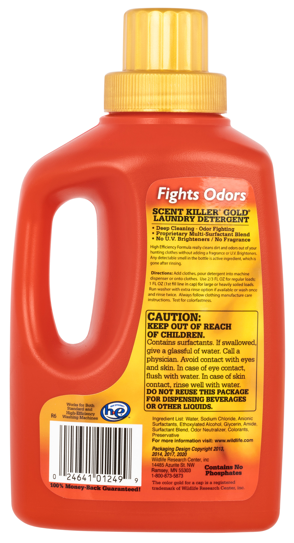 Wildlife Research 1249 Scent Killer Gold Laundry Detergent Odor Eliminator 32 oz Bottle — view 2