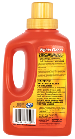Wildlife Research 1249 Scent Killer Gold Laundry Detergent Odor Eliminator 32 oz Bottle — view 2