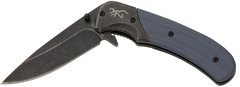 Browning The Range 2.75" Folding Drop Point 7Cr17MoV Plain Edge Liner Lock Knife - Black/Blue G10 — view 2