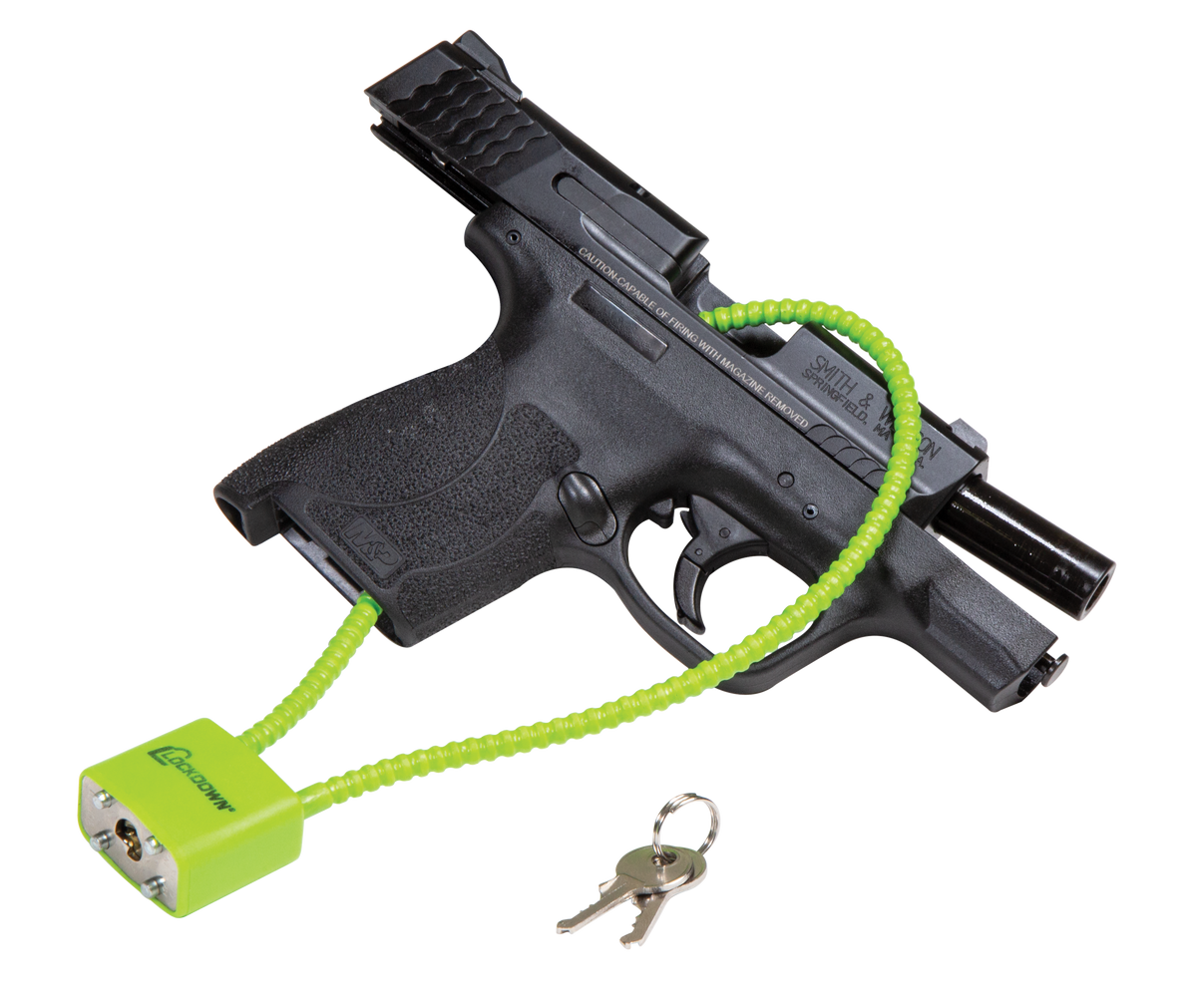 Lockdown 110149 15" Cable Trigger Lock Green Keyed - Universal Firearm Fit — view 2