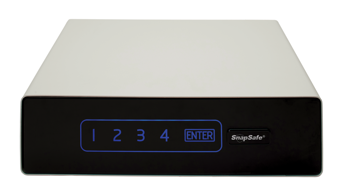 SnapSafe GlideVault 75404 16 Gauge Steel Handgun Drawer Safe w/ Touchpad & Key Lock - Silver — view 2
