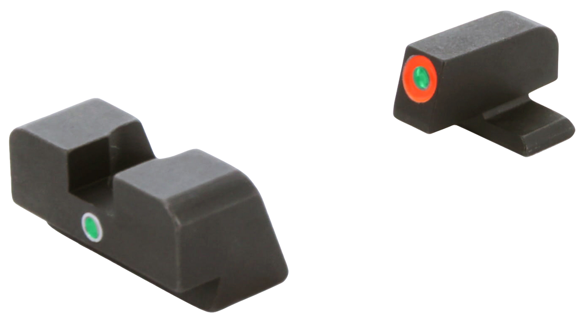 Ameriglo XD201 i-Dot Night Sight Set for Springfield XD - Green Tritium Orange Outline Front / Green Tritium Rear — view 2