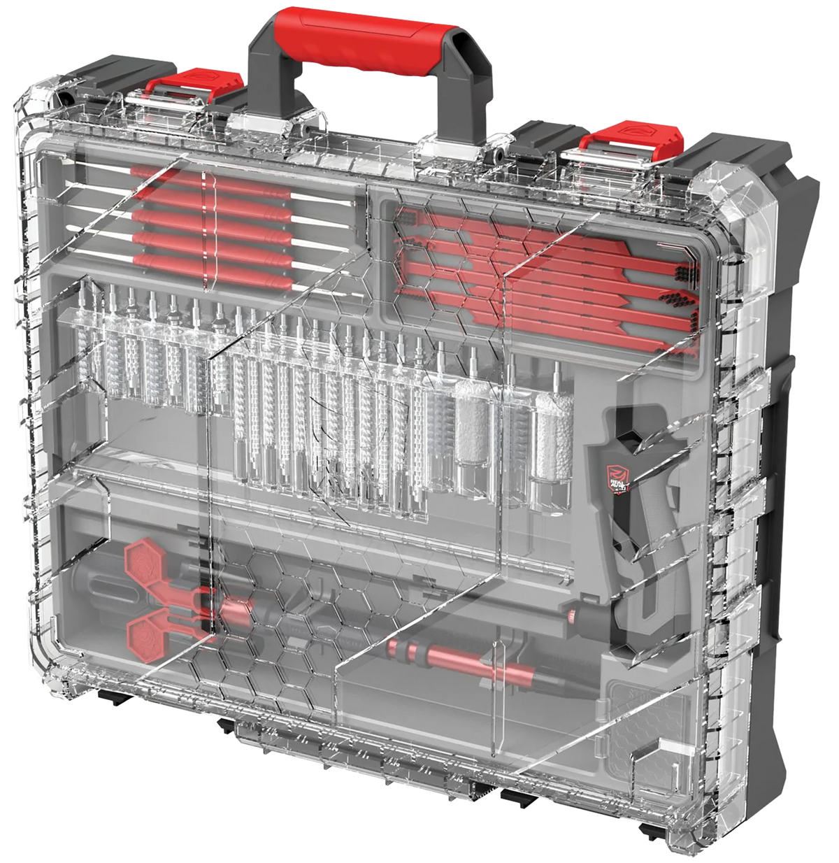 Real Avid Bore-Max Master Cleaning Kit & Mobile Workstation Multi-Cal .22-.45 Cal / 12-20 GA Gray/Red — view 2