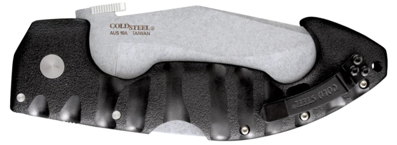 Cold Steel Spartan 4.5" Folding Clip Point Plain AUS-10A Stonewashed Black Griv-Ex — view 2