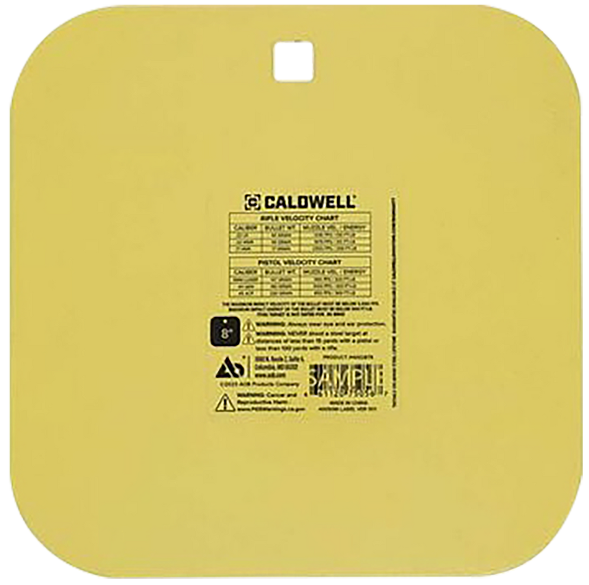Caldwell 8" AR500 Steel Gong Target 1/4" Thick Yellow - Rimfire/Handgun — view 2