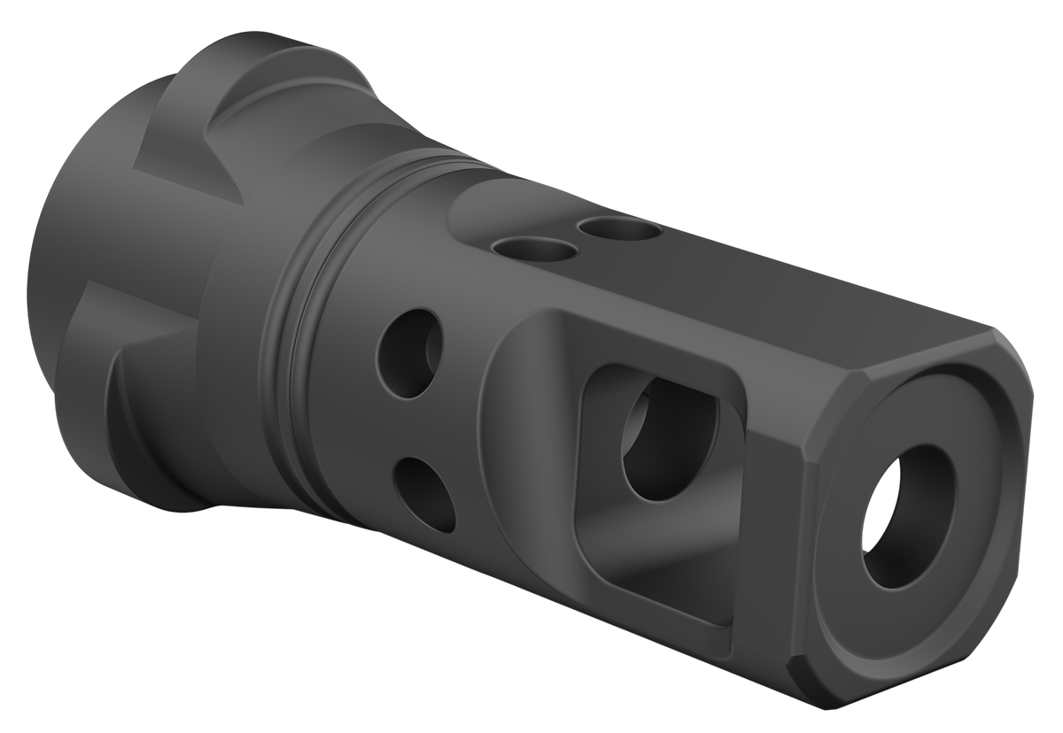 Breek Arms Echo Single Port 30 Cal 5/8x24 Steel Muzzle Brake - Black Nitride — view 2