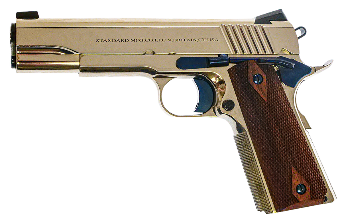 Standard Mfg 1911 Standard 45 ACP 5" 7+1 Semi-Auto Pistol - Nickel, Walnut Grips — view 2