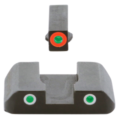 AmeriGlo GL241 Custom Classic Sight Set for Glock Gen 1-4 9mm/.40/.380 & Gen 5 10mm/.45 - Green Tritium Orange Outline Front / Green Tritium White Outline Rear — view 2