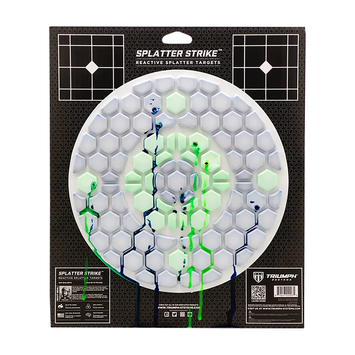 Triumph Systems Splatter Strike Reactive Splatter Target Bullseye 12" x 16" Hanging Corrugate — view 2