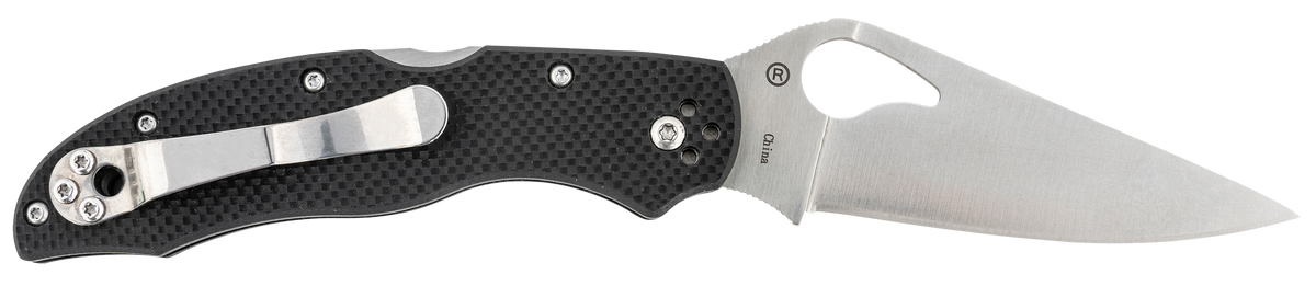 Spyderco Byrd Harrier 2 3.39" 8Cr13MoV Clip Point Plain Edge Black G10 Folding Knife — view 2