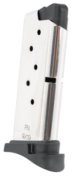 FN 503 9mm Luger 6-Rd Pistol Magazine - Stainless/Black — view 2