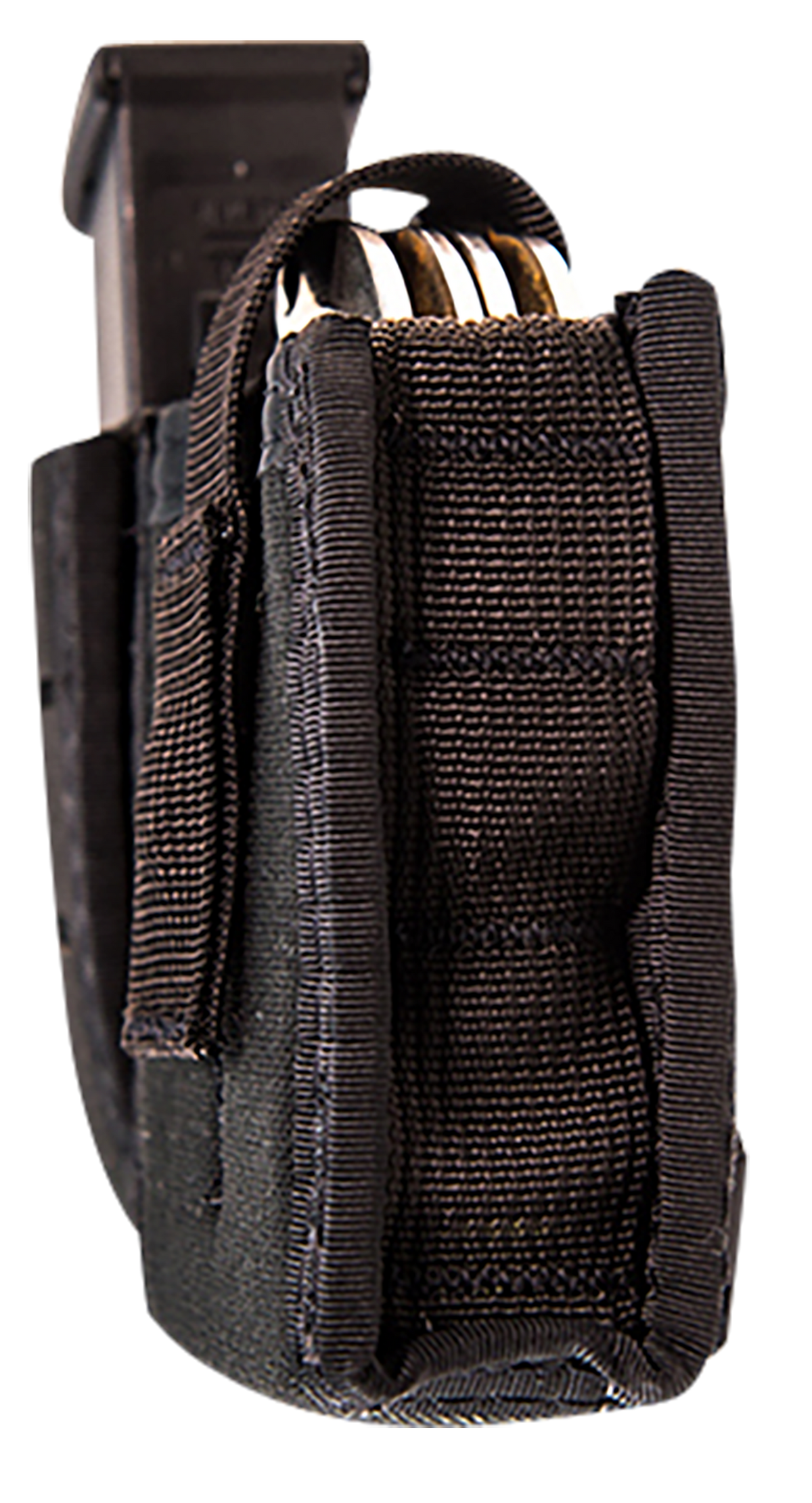 High Speed Gear TACO Duty Single Pistol Mag & Handcuff Holder Black Nylon MOLLE — view 2