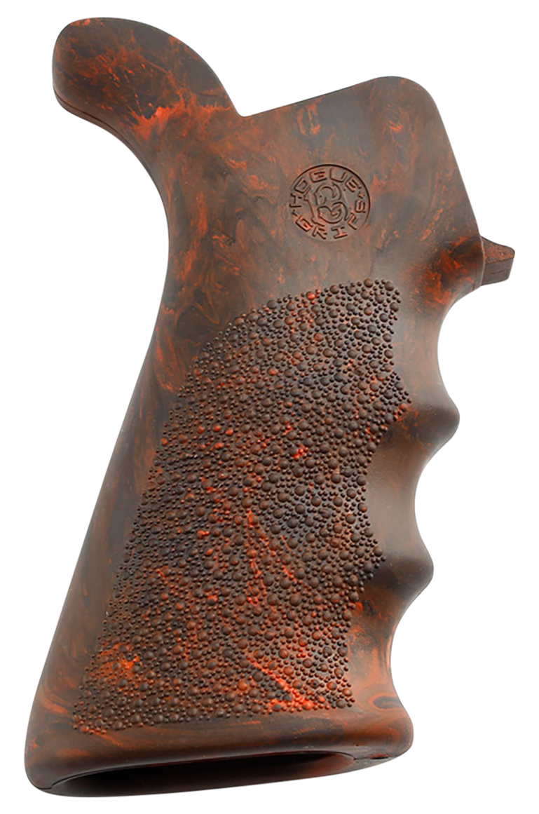 Hogue OverMolded Beavertail Rubber Pistol Grip Red Lava - AR-15/M16 Cobblestone w/Finger Grooves — view 2