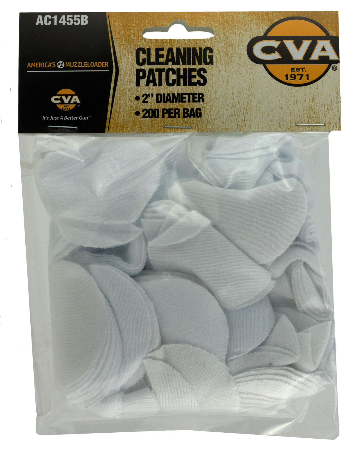 CVA AC1455B 2" Cotton Cleaning Patches - 200 Per Package — view 2