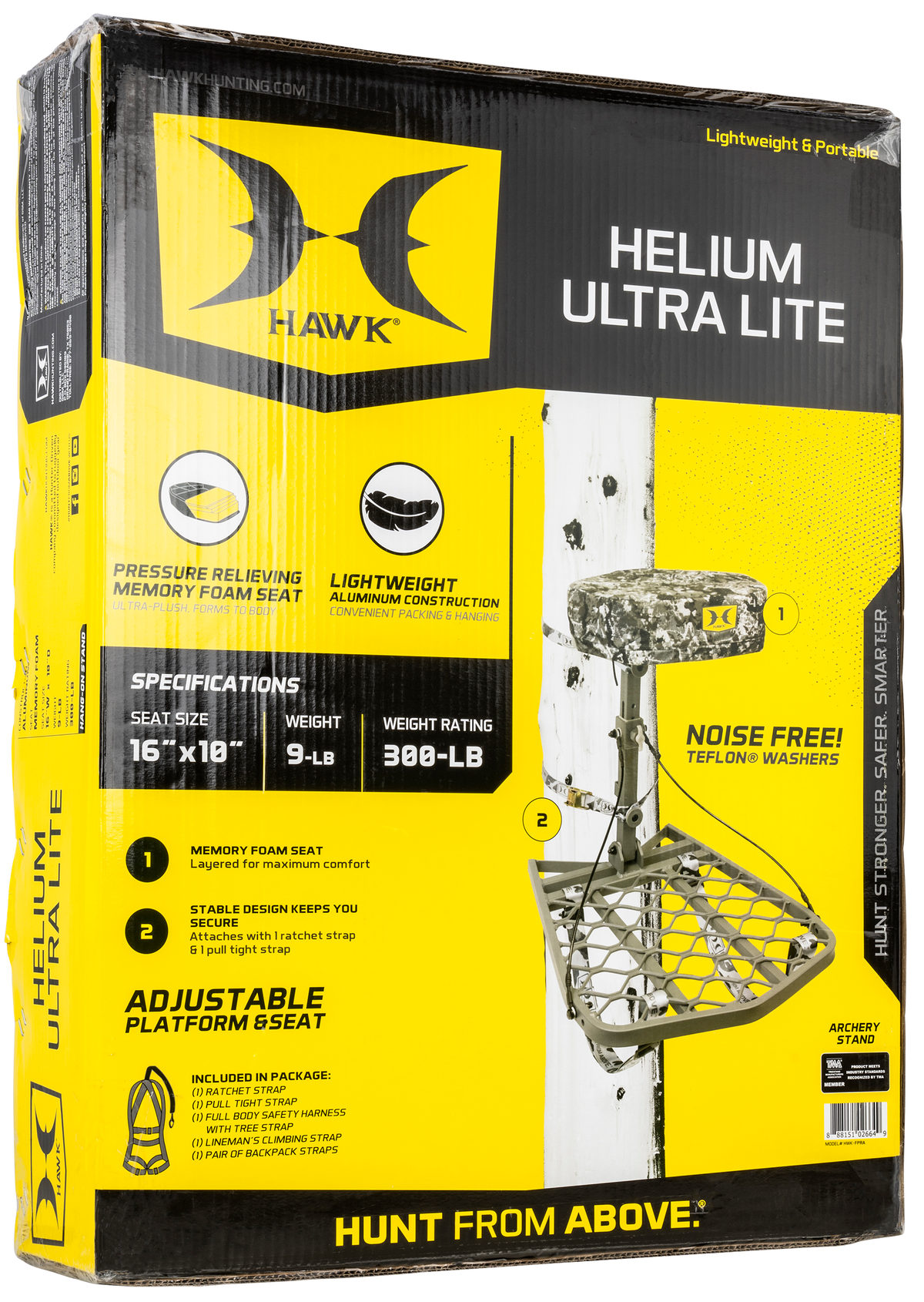 Hawk Helium Ultra Lite Hang-On Aluminum Tree Stand - Gray Powder Coated - 300 lb Capacity — view 2
