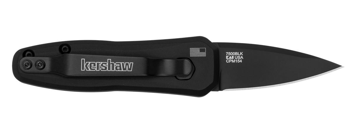 Kershaw Launch 4 1.9" Folding Spear Point Plain Black DLC CPM-154 Automatic Knife — view 2