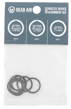 Dead Air DA002 Shim Kit 5/8x24 - (.004", .006", .060") - Stainless Steel — view 2