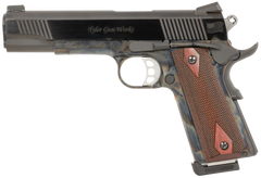 Tyler Gun Works Custom 1911 Government 45 ACP 5" 7+1 Semi-Auto Pistol - Color Case Frame / Blued Serrated Slide — view 2