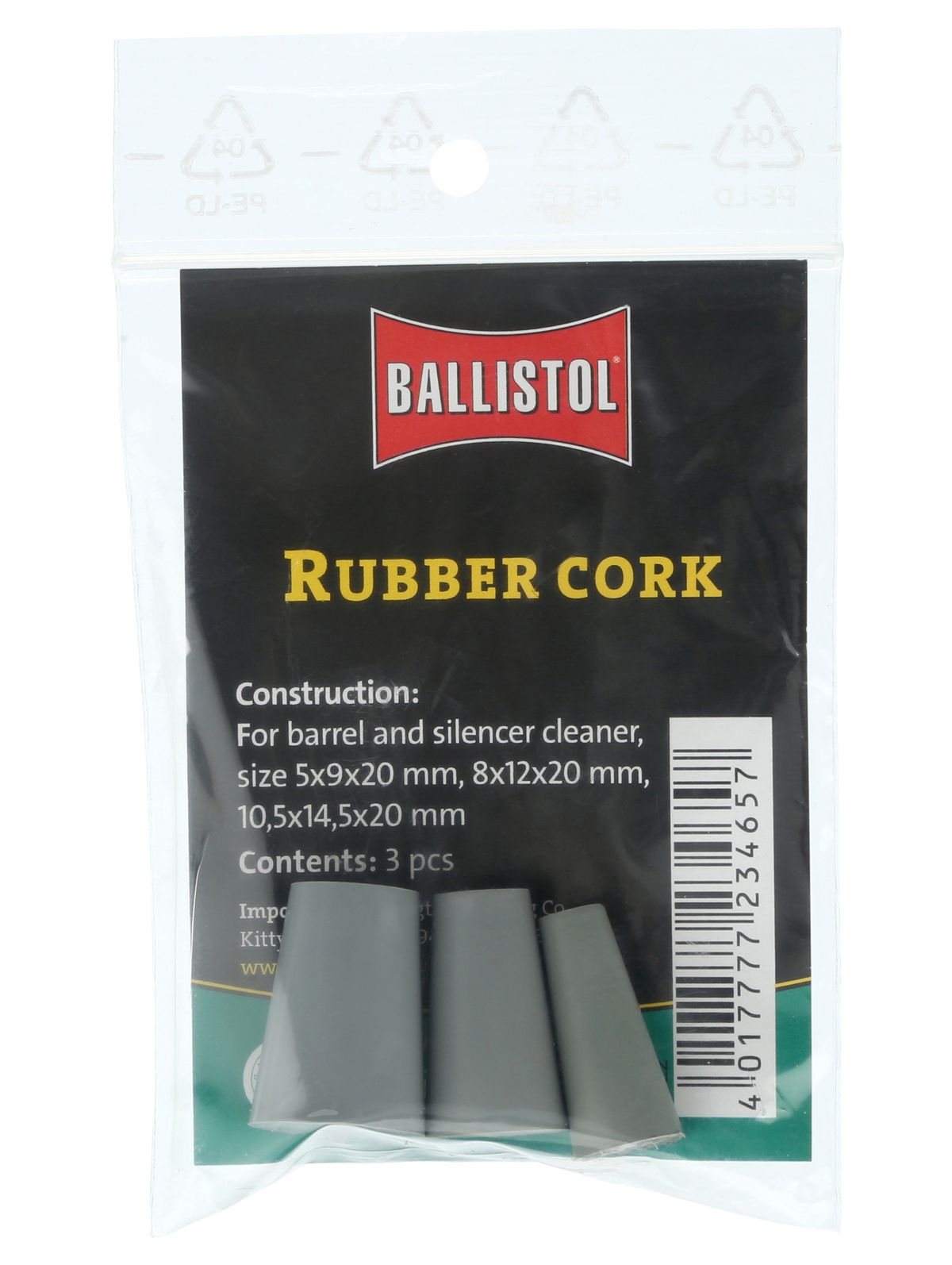 Ballistol Rubber Cork 3-Size Set - Suppressor Cleaning — view 2