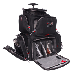 G*Outdoors 1711ROBP Handgunner Rolling Range Backpack Black 600D Polyester 4 Handguns — view 2
