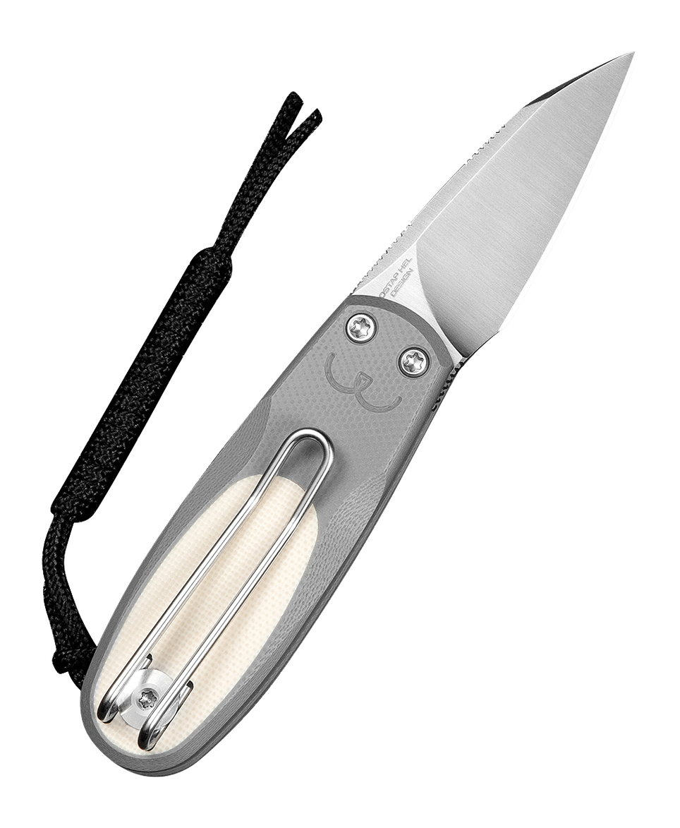 Civivi Knives Purr 1.83" Folding Reverse Tanto Plain Nitro-V Satin - Gray/Ivory G10 Handle — view 2