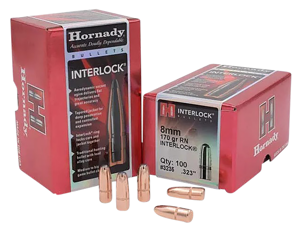 Hornady InterLock 8mm .323 170gr Round Nose Rifle Bullets - 100/Box — view 2
