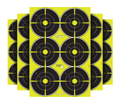 EZ-Aim 15355 Splash Reactive Bullseye Hanging Paper Target 12" x 18" Black/Yellow 8 Pack — view 2