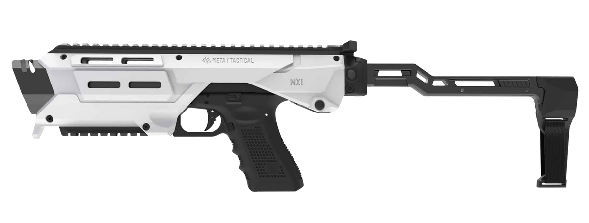 Meta Tactical MX-1 Glock Conversion Kit with Folding Stabilizer - White — view 2