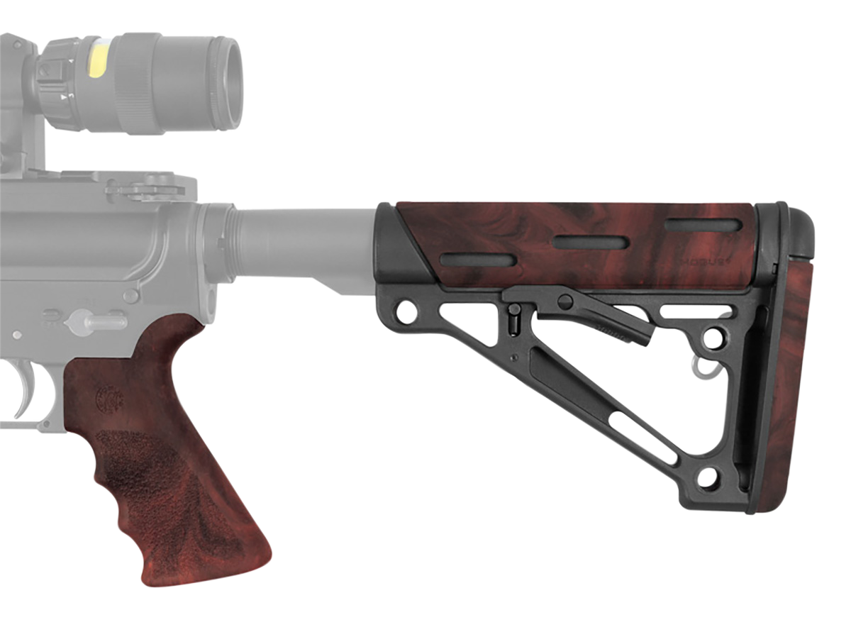 Hogue 15456 OverMolded AR-15/M16 Buttstock & Pistol Grip Kit - Red Lava — view 2