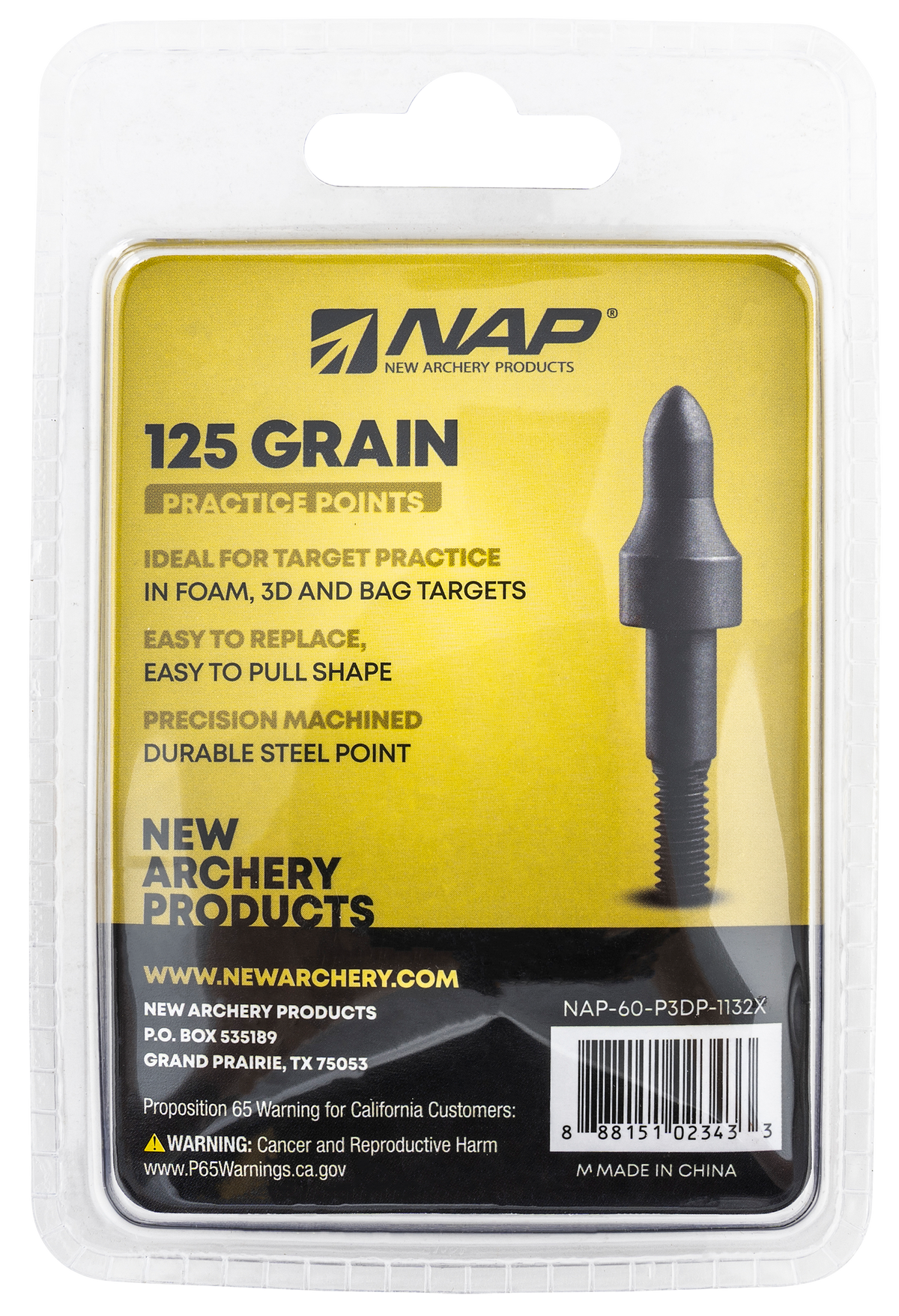 NAP 3D Practice Points Field Tips Fixed 125gr Black - 12 Pack — view 2