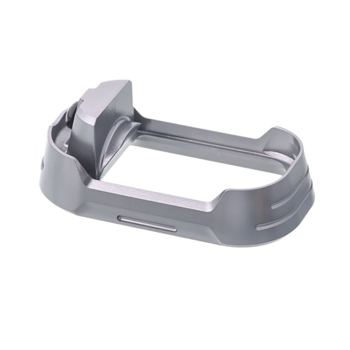 Tyrant CNC Magwell Fits Glock 19/23 Gen 3-4 Gray Aluminum - Black Screws — view 2
