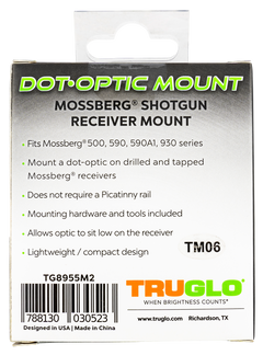TruGlo Shotgun Receiver Mount Black Mossberg 500/590/590A1/930 Trijicon RMR Footprint — view 2