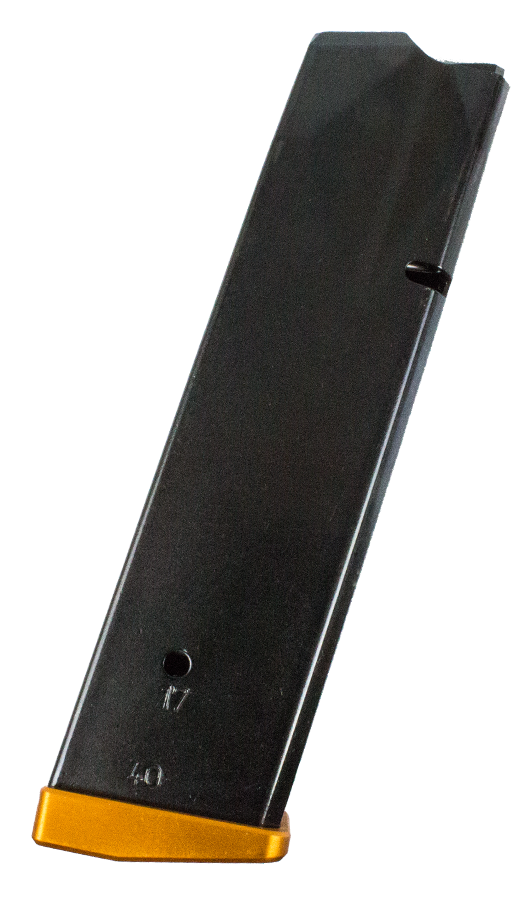 CZ 75 TS/Czechmate 40 S&W 17-Rd Steel Magazine - Black/Orange — view 2