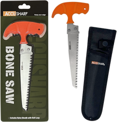 Accusharp 730C Bone Saw Fixed 6" Serrated 420 Stainless Steel Blaze Orange Handle — view 2