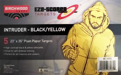 Birchwood Casey EZE-Scorer Bad Guy Silhouette Paper Hanging Target 23" x 35" Black/Yellow 5 Pack — view 2