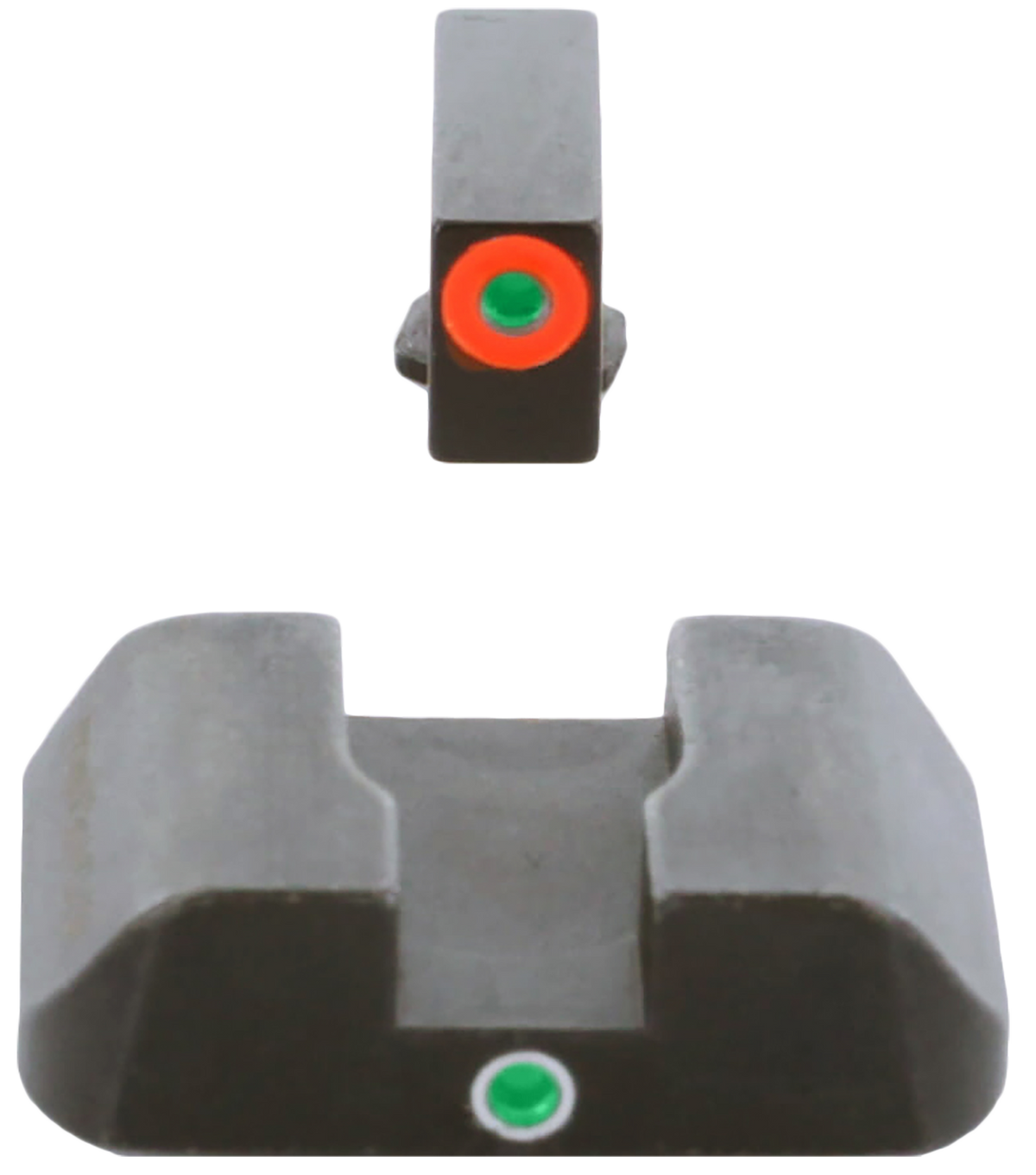 Ameriglo GL203 i-Dot Night Sight Set for Glock 10mm/.45/.357 - Green Tritium Orange Outline Front / Green Tritium Rear — view 2