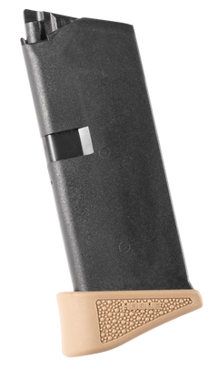 Hogue 18233 OverMolded Rubber Grip Extension Base Pad for Glock 43 6-Rd Magazine - FDE — view 2