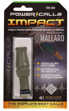 Power Calls Impact Open Call Single Reed Mallard Duck Call - OD Green — view 2