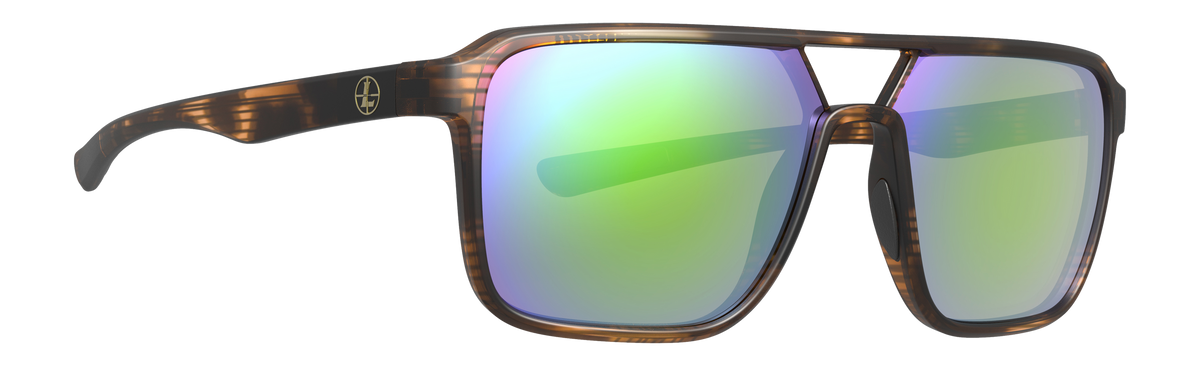 Leupold Bridger Matte Tortoise Emerald Mirror Polarized Sunglasses — view 2