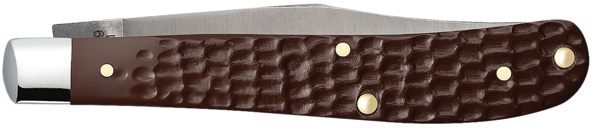 Case Trapper Slimline 3.25" Folding Clip Point Plain Edge Brown Jigged Synthetic — view 2