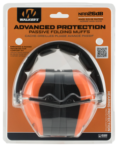 Walkers Game Ear Advanced Protection Passive Muff 26 dB Over the Head Blaze Orange/Black Polymer — view 2