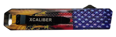 Xcaliber Knife Company Don't Tread on Me Medium 3.20" OTF Drop Point Plain Black 440C SS Blade - 4.80" US Flag Aluminum Handle — view 2